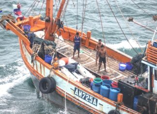 Three boat crew members safely rescued after yacht capsizes in Krabi this morning