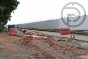Officials follow up on road repairs near Phuket Airport in Thalang