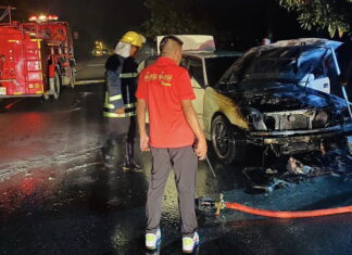 Fire destroys foreigner’s car in Koh Kaew, Phuket