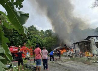 Fire destroys work camp in Koh Kaew Â