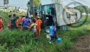 37 People Injured After Bus to Phuket Crashes in Chumphon
