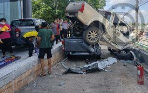Nine Vehicles Damaged After Pickup Truck Crash in Krabi