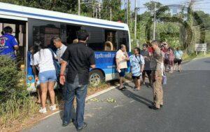 Six People Injured After Small Bus with Foreign Tourists Crashes in Phuket