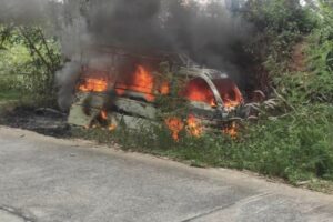 Tuk Tuk Taxi Destroyed From Fire in Chalong, Phuket