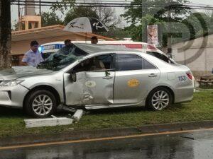 Taxi Driver Injured after Car Crash in Phuket