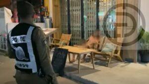 Intoxicated French Man Found Naked Sleeping in Front of Restaurant in Krabi