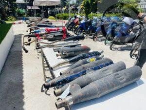 Phuket Police Seize 69 Exhaust Pipes and 19 Modified Motorbikes in Two Days