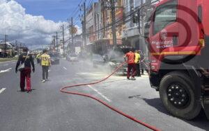 Fire Damages Sedan in Koh Kaew, Phuket