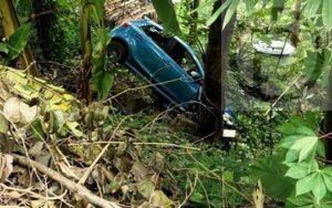 Sedan Plunges Down Patong Hill after Crash, Driver Blames Brake Failure
