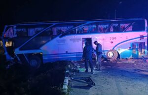 Thirty Passengers Survive after Bus Driver Falls Asleep at the Wheel in Chumphon
