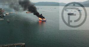 Fire Guts Tour Boat in Phang Nga – Video