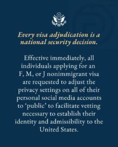 U.S. Visa Applicants From Thailand in Some Categories Must Now Set Social Media Accounts to Public for Review