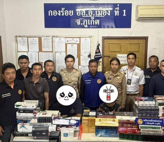 Ponad 2,000 paczek nielegalnych papierosów skonfiskowanych podczas represji na Phuket