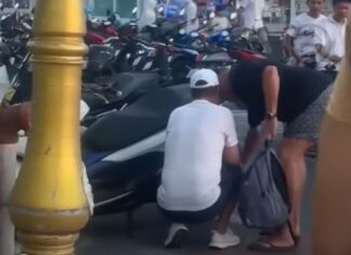 パトンでレンタルバイクのチェーンを切断したロシア人観光客に罰金