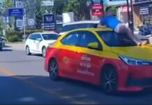 Cherng Talay Police Arrest Drunk Irish Man for Climbing on Taxi