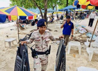 Sieben Händler wegen Verstoßes gegen die Strandordnung in Patong festgenommen