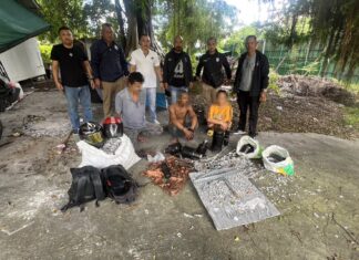 La policía de Patong arresta a tres personas por robo nocturno de cables de cobre.