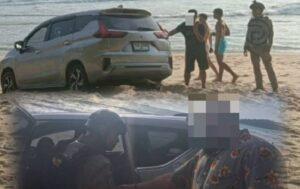 Tourist Fined for Driving Car Onto Phuket Beach