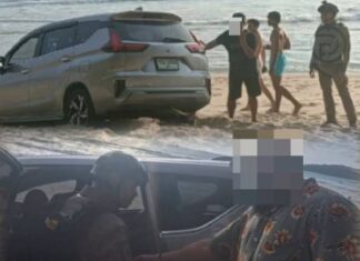 Tourist Fined for Driving Car Onto Phuket Beach