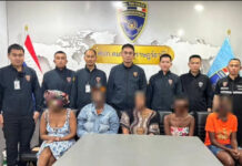 La police de l'immigration a mené une descente dans un hôtel de Koh Samui et arrêté cinq femmes étrangères pour dépassement de la durée de séjour autorisée. Cinq femmes étrangères ont été arrêtées.